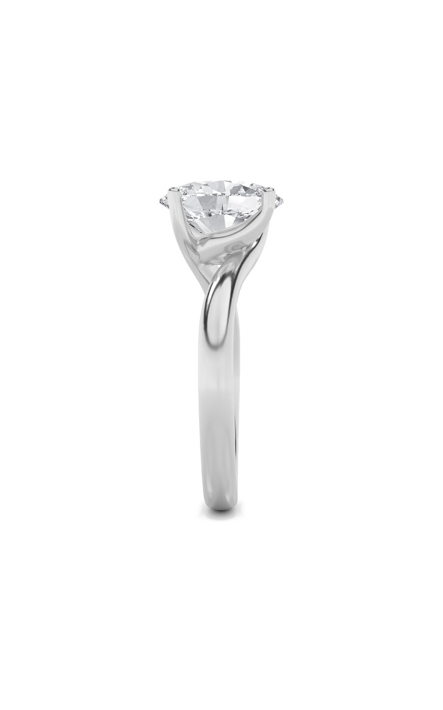 2Cttw Oval Shaped Lab Grown Diamond (F/VS) BypassShank Engagement Ring in 14K Gold