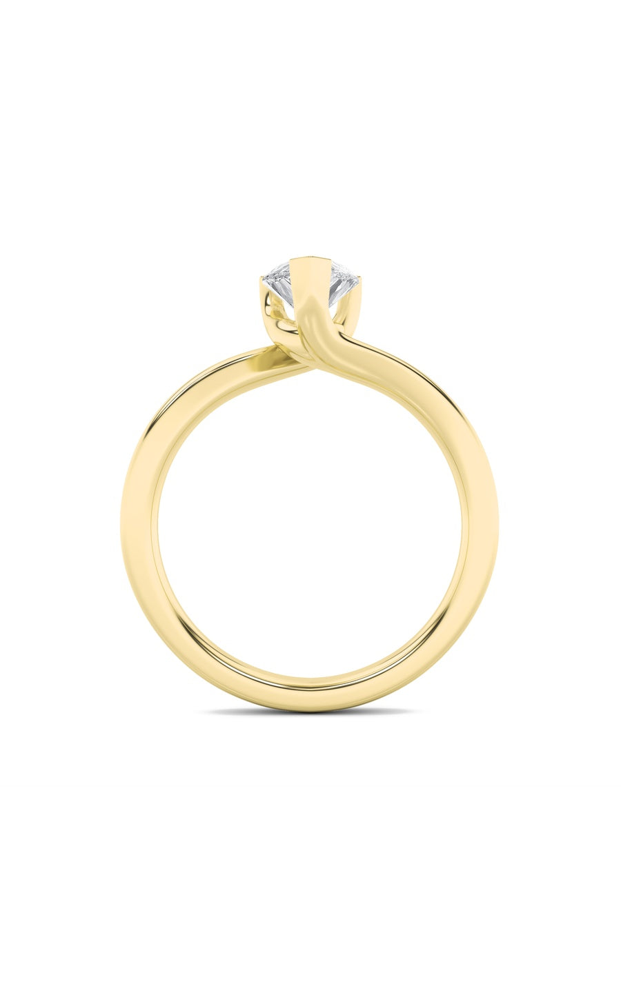 1Cttw Pear Shaped Lab Grown Diamond (F/VS) BypassShank Engagement Ring in 14K Gold