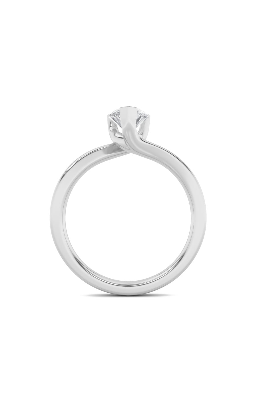 2Cttw Pear Shaped Lab Grown Diamond (F/VS) BypassShank Engagement Ring in 14K Gold