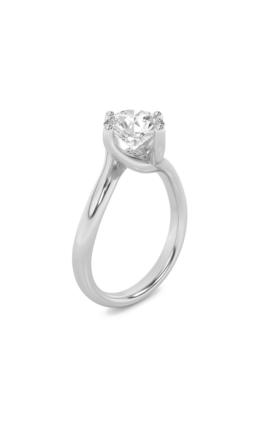 2Cttw Round Shaped Lab Grown Diamond (F/VS) BypassShank Engagement Ring in 14K Gold