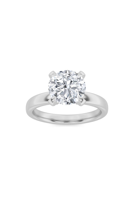 2Cttw Round Shaped Lab Grown Diamond (F/VS) HiddenHalo Petite Shank Ring in 14K Gold