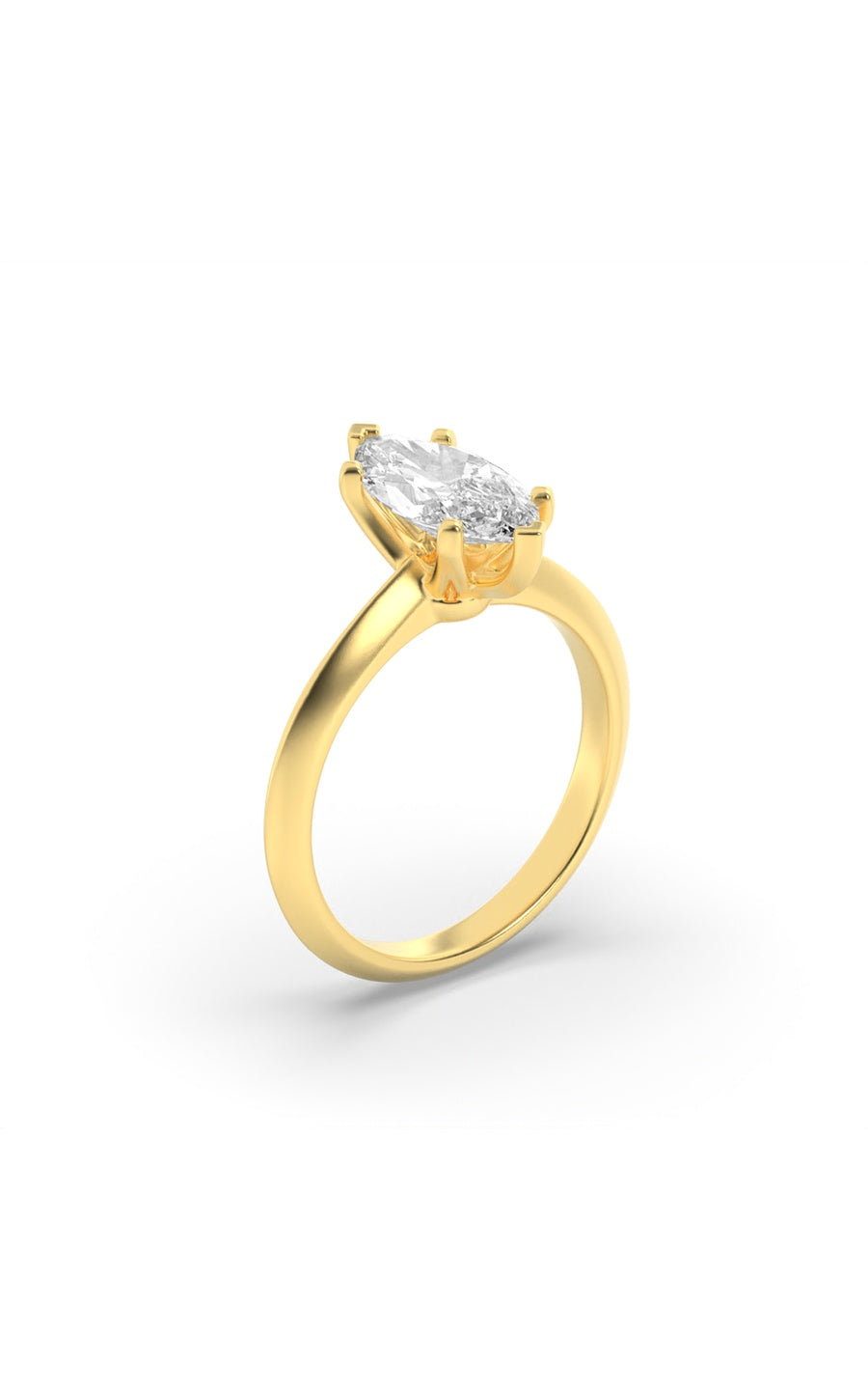 1.5Cttw Marquise Shaped Lab Grown Diamond (F/VS) Knife Edge Shank Solitaire Engagement Ring in 14K Gold