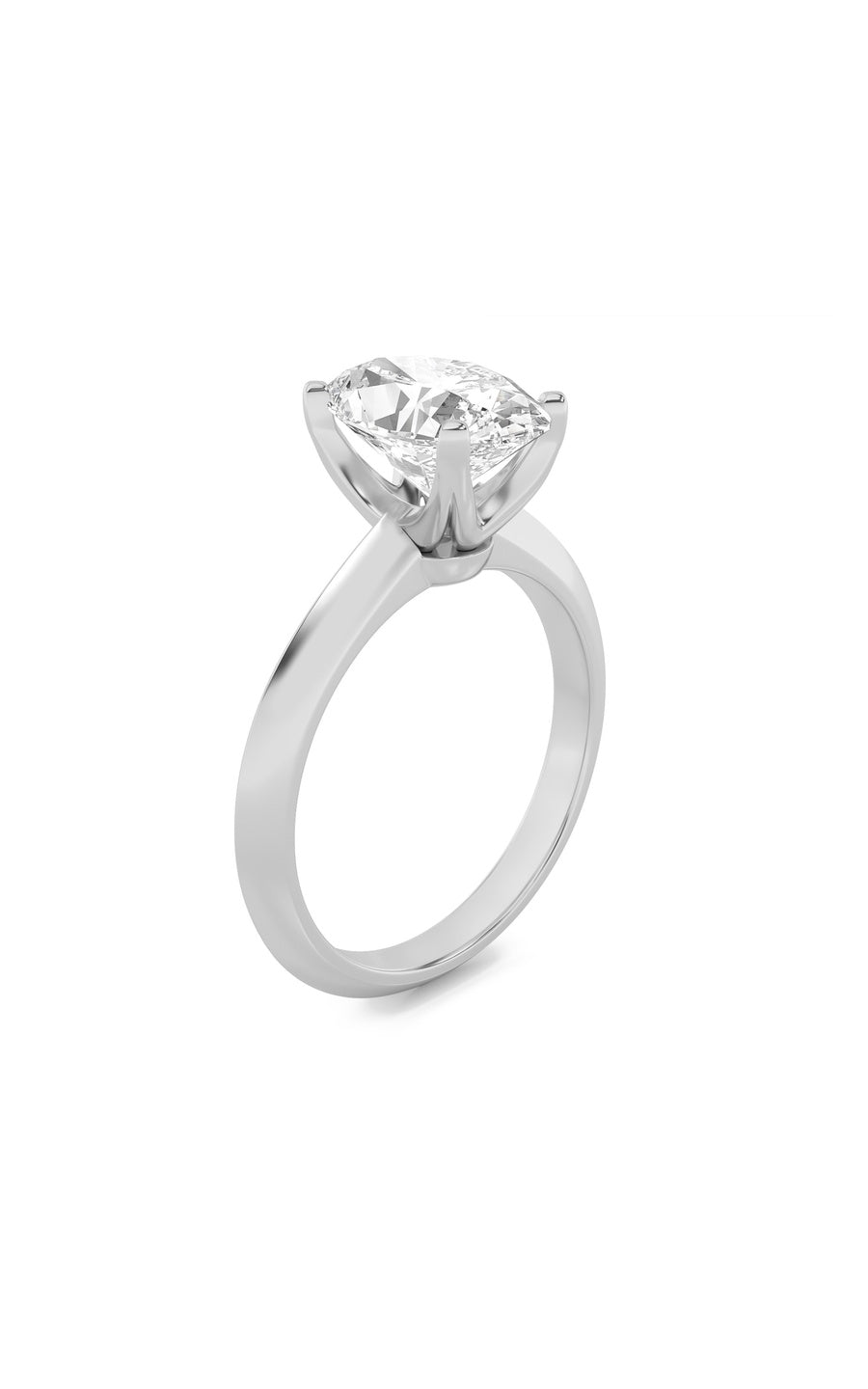 1Cttw Oval Shaped Lab Grown Diamond (F/VS) Knife Edge Shank Solitaire Engagement Ring in 14K Gold