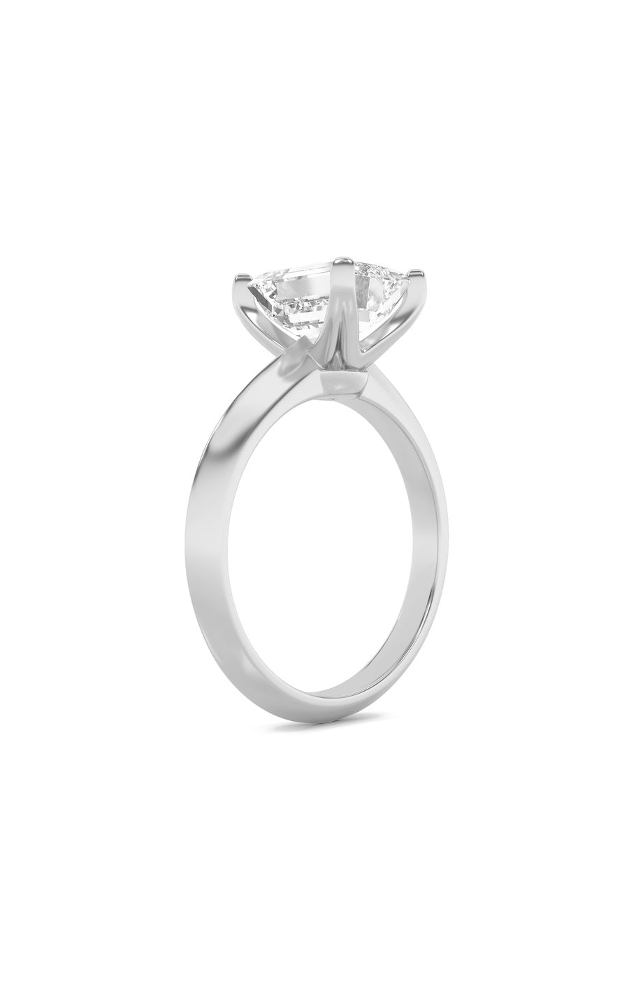 1Cttw Radiant Shaped Lab Grown Diamond (G/VS) Knife Edge Shank Solitaire Engagement Ring in 14K Gold
