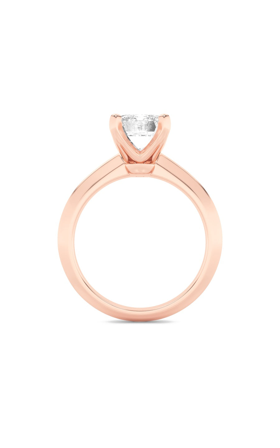 2Cttw Radiant Shaped Lab Grown Diamond (F/VS) Knife Edge Shank Solitaire Engagement Ring in 14K Gold
