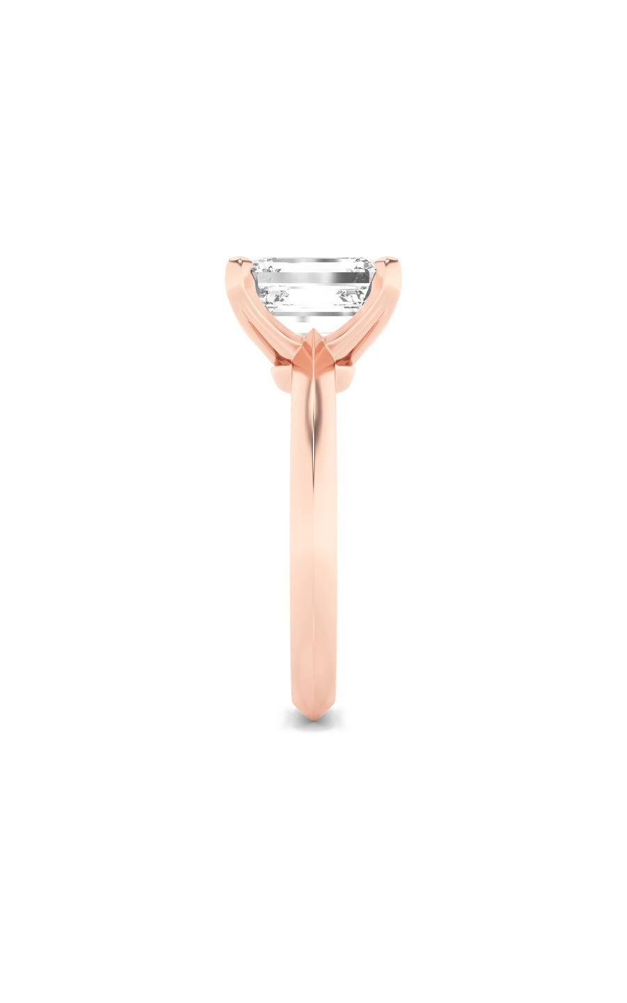 2Cttw Radiant Shaped Lab Grown Diamond (F/VS) Knife Edge Shank Solitaire Engagement Ring in 14K Gold
