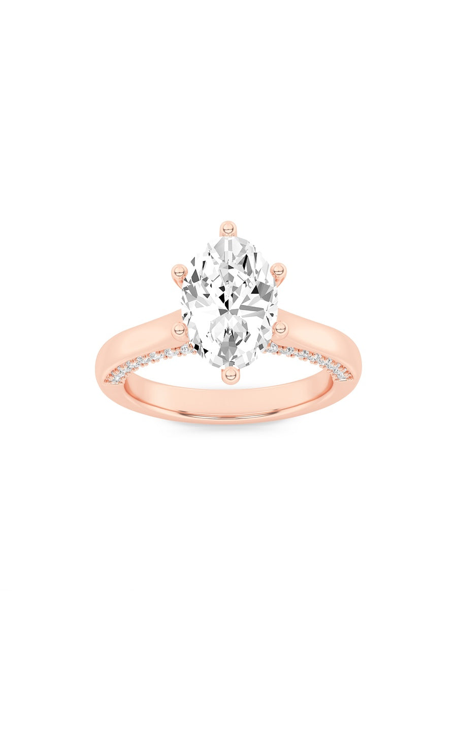 2Cttw Oval Shaped Lab Grown Diamond (F/VS) Tulip Motif Accented Engagement Ring in 14K Gold
