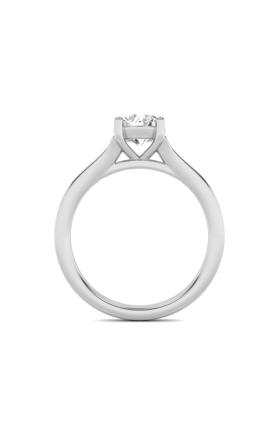 2Cttw Round Shaped Lab Grown Diamond (F/VS) SplitShank Solitaire Engagement Ring in 14K Gold