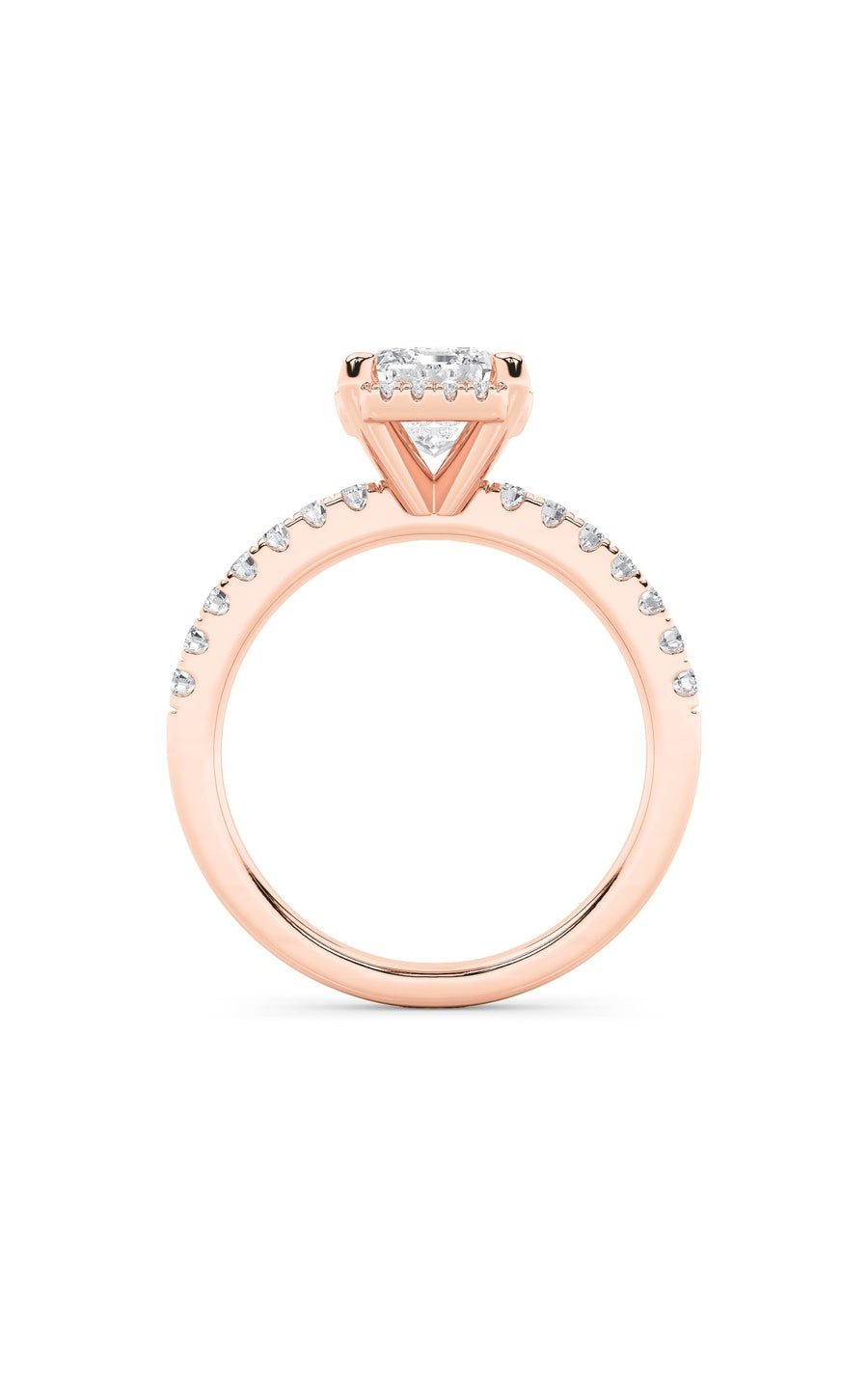 2Cttw Radiant Shaped Lab Grown Diamond (F/VS) HaloAccented Engagement Ring in 14K Gold