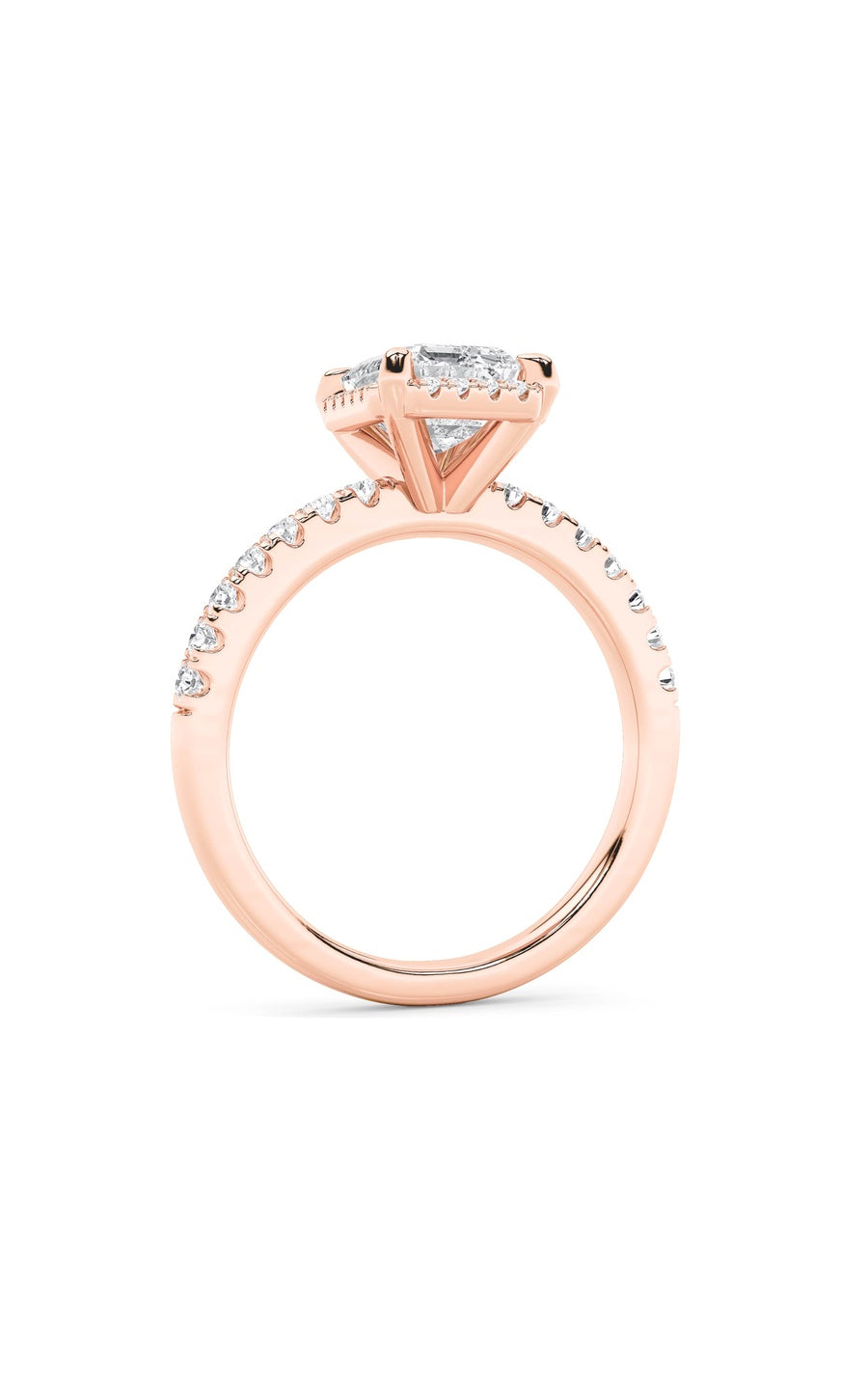 2Cttw Radiant Shaped Lab Grown Diamond (F/VS) HaloAccented Engagement Ring in 14K Gold