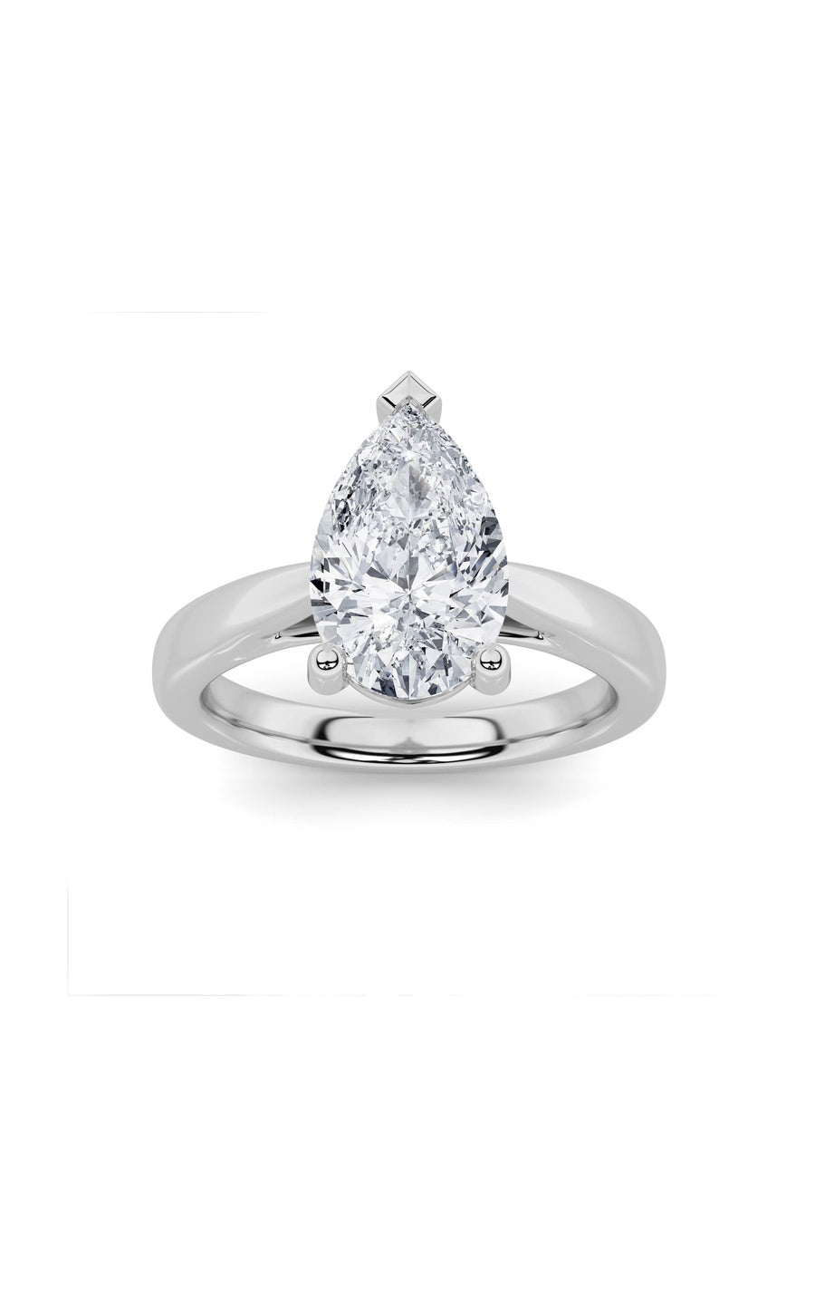 2Cttw Pear Shaped Lab Grown Diamond (F/VS) ClassicShank Solitaire Engagement Ring in 14K Gold