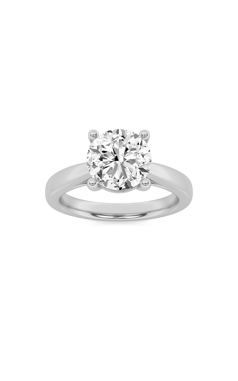 2Cttw Round Shaped Lab Grown Diamond (F/VS) Classic Shank Solitaire Engagement Ring in 14K Gold