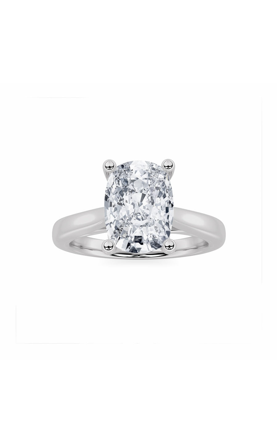 2Cttw Elongated Cushion Shaped Lab Grown Diamond (G/VS) Two Tone Cathedral Shank Engagement Ring in14K Gold
