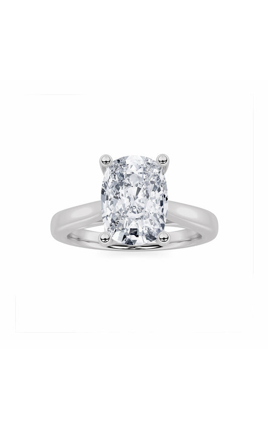 2Cttw Elongated Cushion Shaped Lab Grown Diamond (G/VS) Two Tone Cathedral Shank Engagement Ring in14K Gold