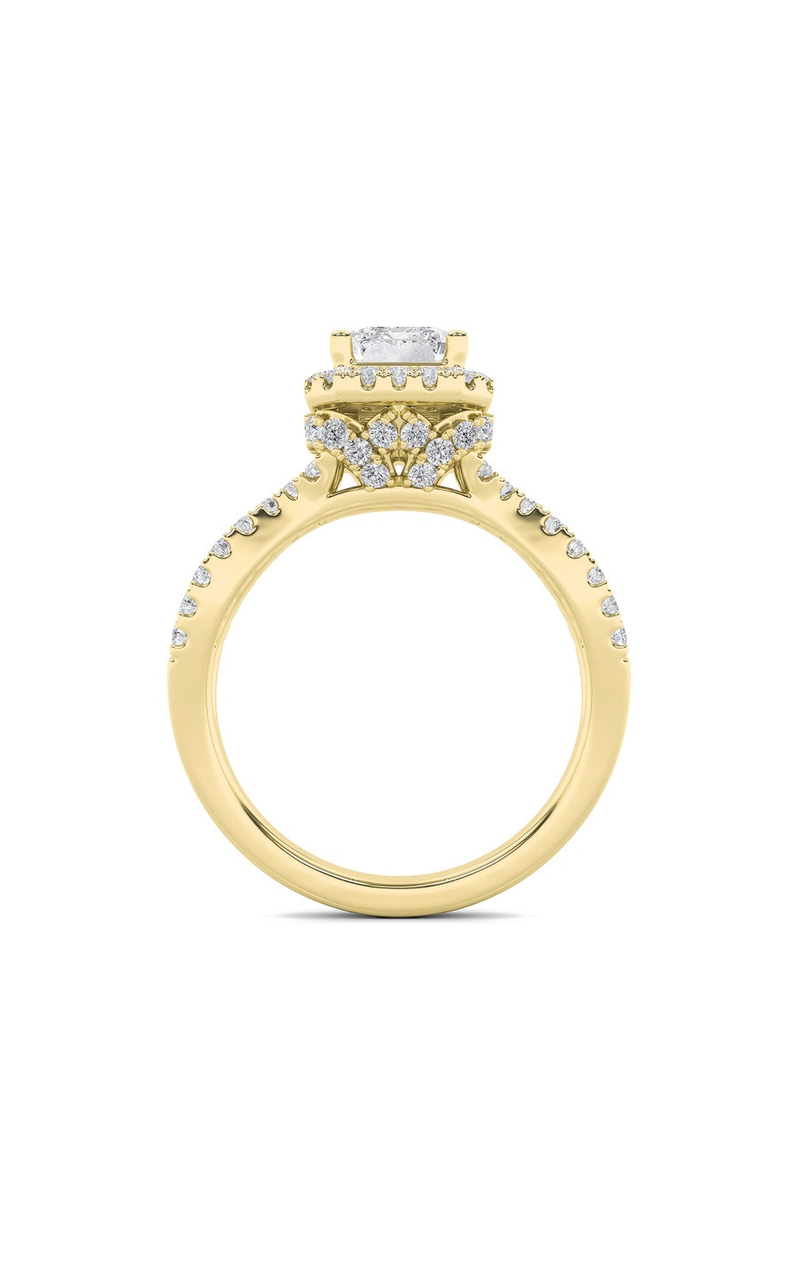 2Cttw Radiant Shaped Lab Grown Diamond (F/VS)  Ring in 14K Gold
