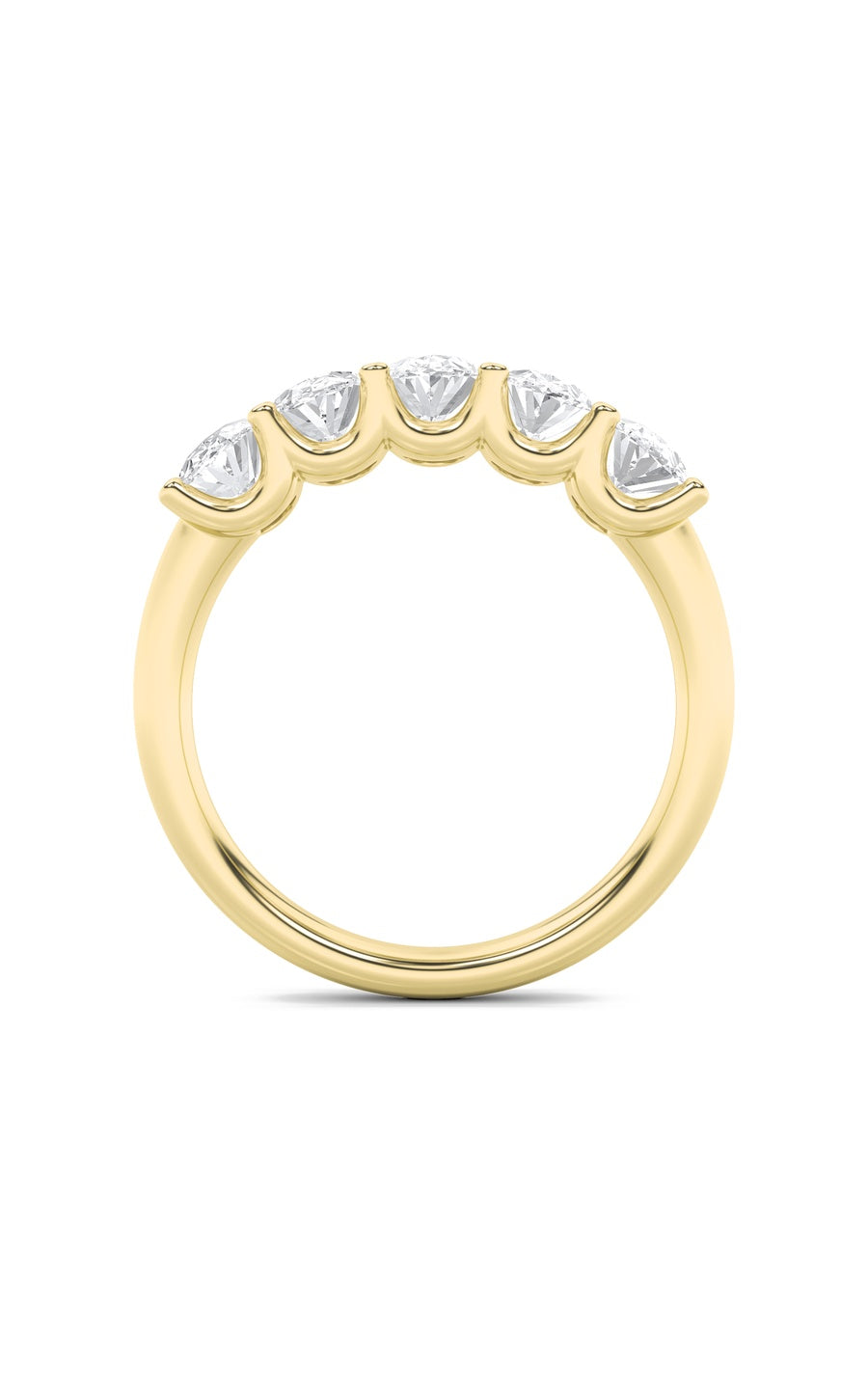 2Cttw Oval Shaped Lab Grown Diamond (F/VS) Five Stone Band Ring in 14K Gold