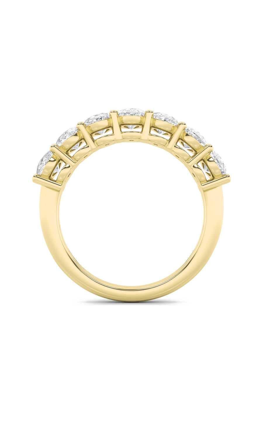 2Cttw Oval Shaped Lab Grown Diamond (F/VS) Seven Stone Band Ring in 14K Gold