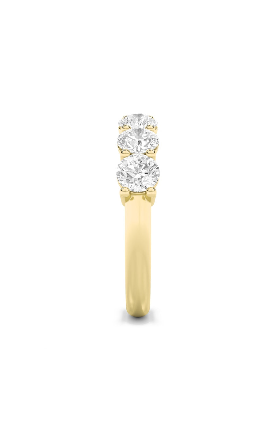 2Cttw Round Shaped Lab Grown Diamond (F/VS) SevenStone Band Ring in 14K Gold