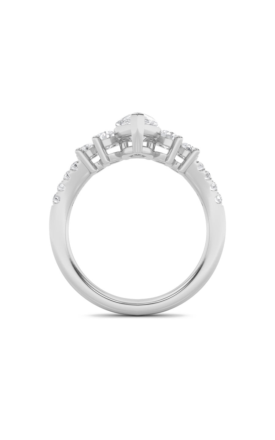 1.5Cttw Pear Shaped Lab Grown Diamond (F/VS) FancyContour Ring in 14K Gold