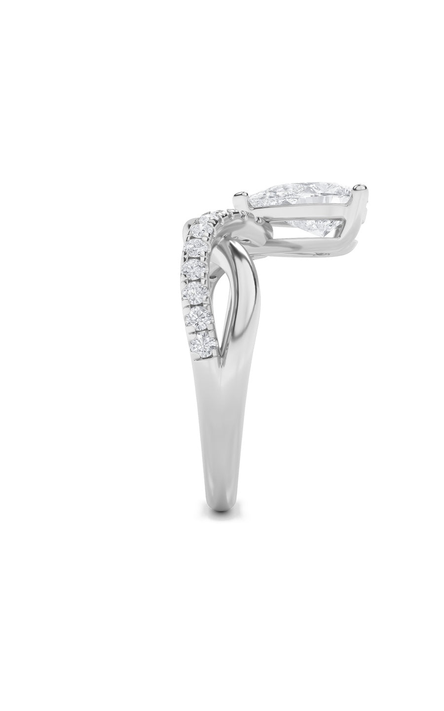 1.5Cttw Pear Shaped Lab Grown Diamond (F/VS) Fashion Solitaire Engagement Ring in 14K Gold