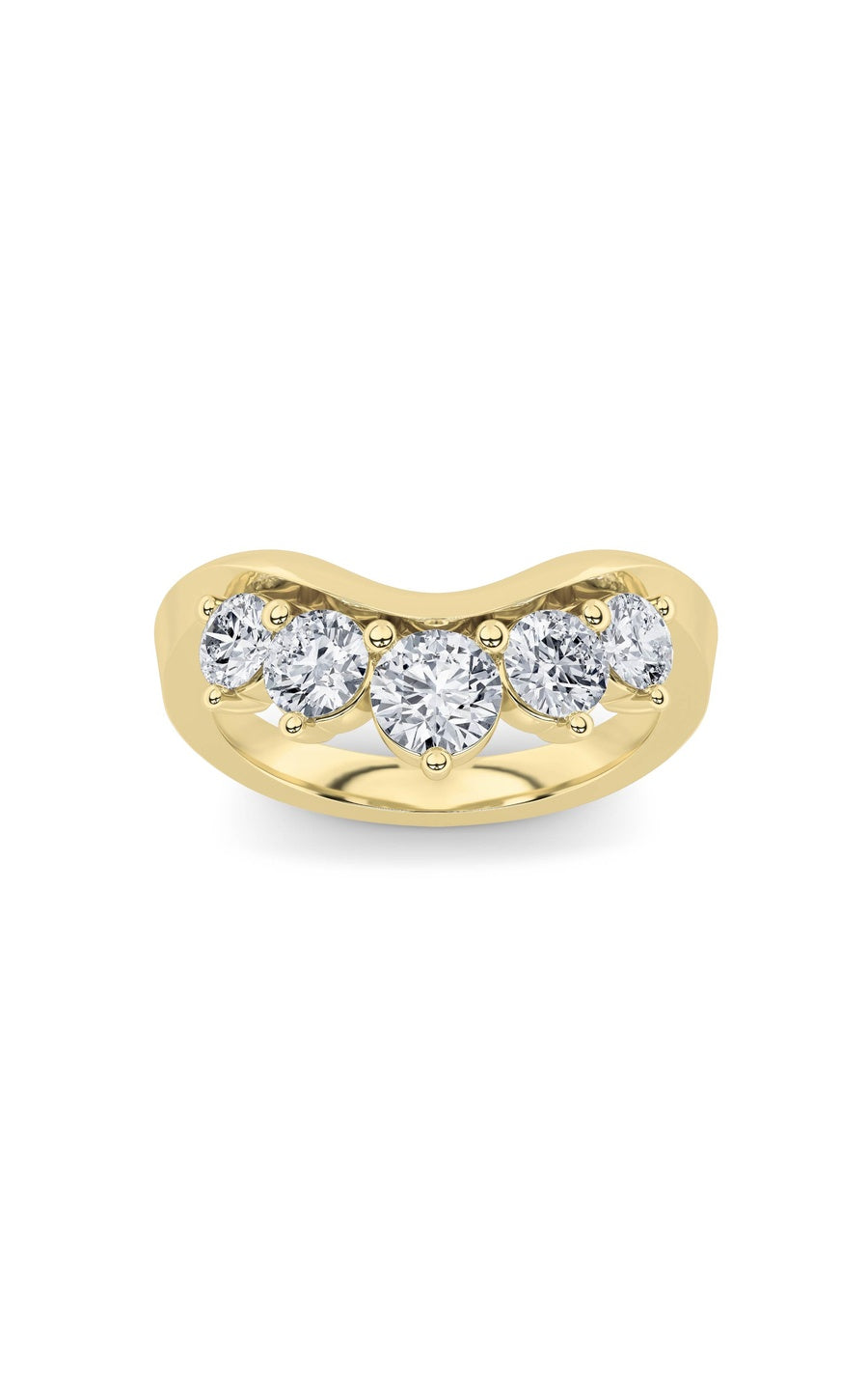 1Cttw Round Shaped Lab Grown Diamond (F/VS) FancyContour Ring in 14K Gold