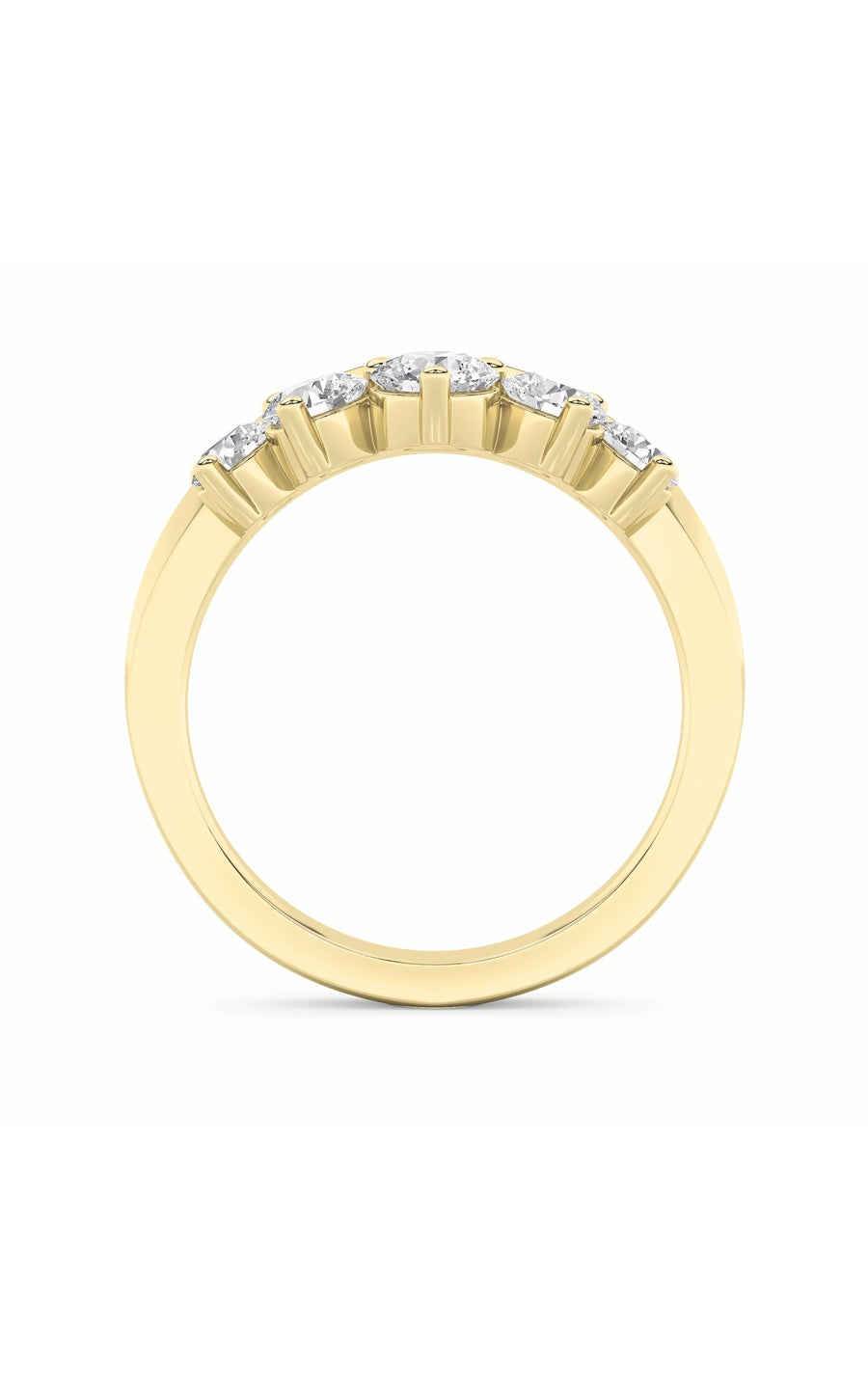 1Cttw Round Shaped Lab Grown Diamond (F/VS) FancyContour Ring in 14K Gold