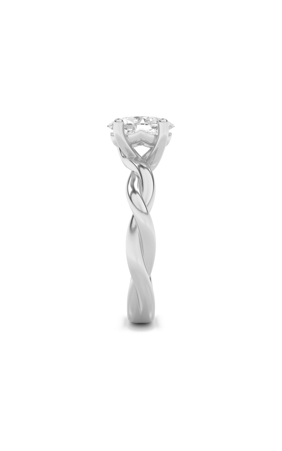 1Cttw Oval Shaped Lab Grown Diamond (F/VS) TwistedShank Solitaire Engagement Ring in 14K Gold