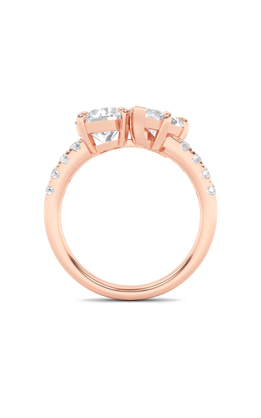 3Cttw Round Shaped Lab Grown Diamond (F/VS) Toi etMoi Engagement Ring in 14K Gold