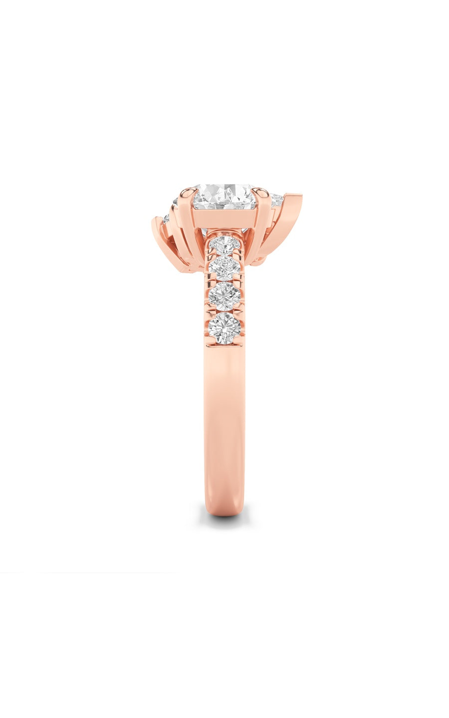 3Cttw Round Shaped Lab Grown Diamond (F/VS) Toi etMoi Engagement Ring in 14K Gold