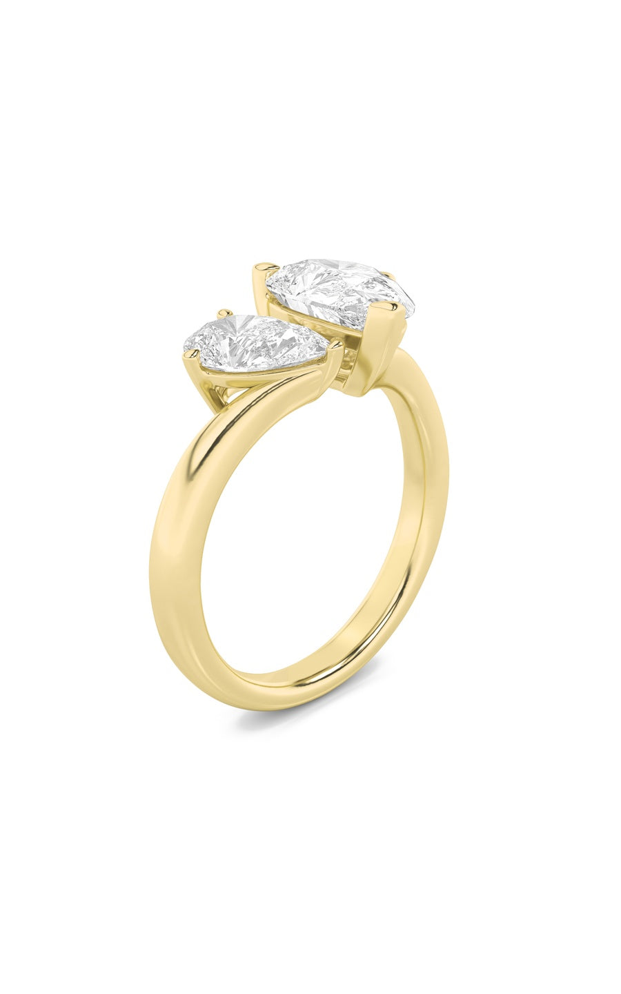 3Cttw Pear Shaped Lab Grown Diamond (F/VS) Toi etMoi Engagement Ring in 14K Gold