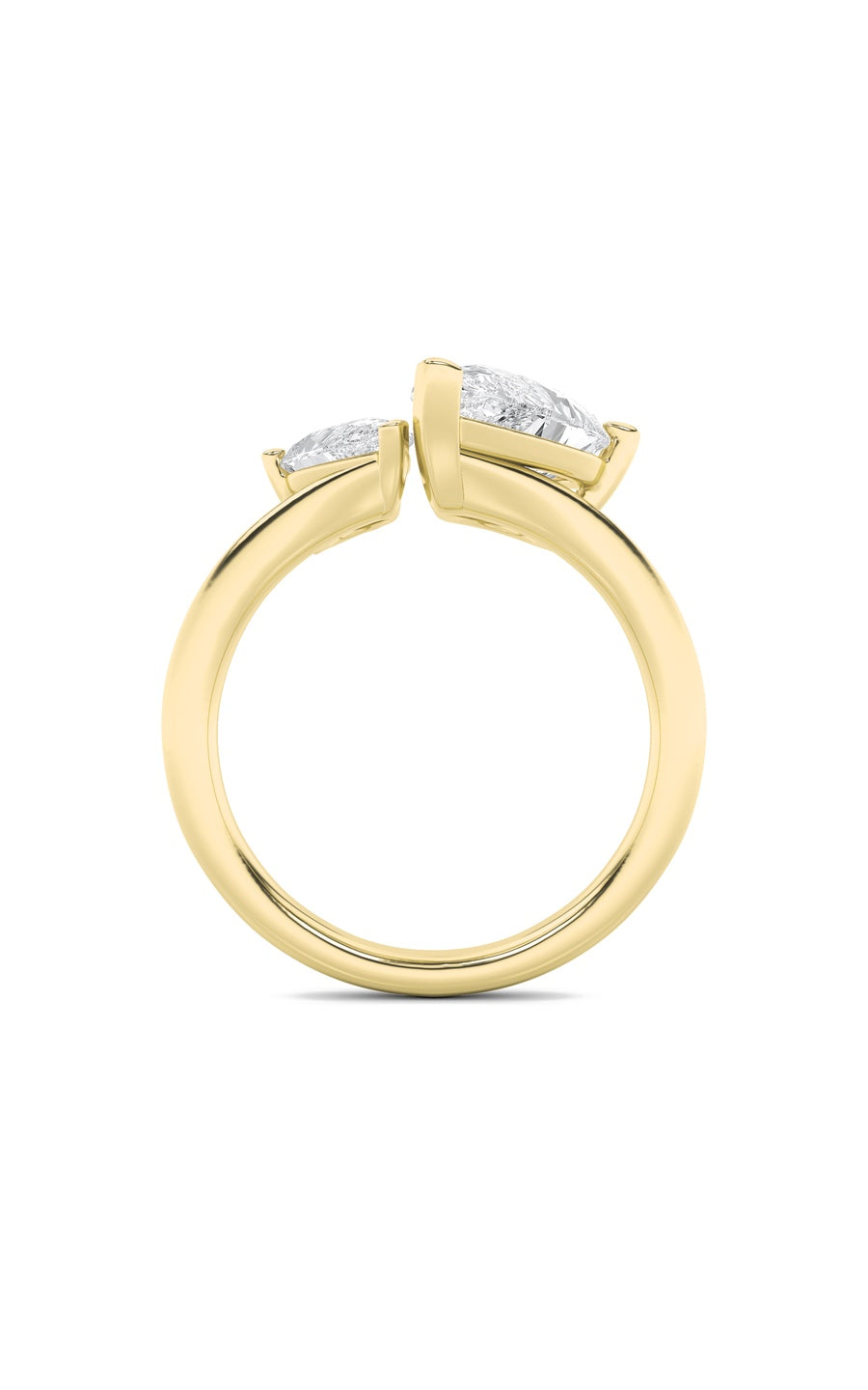 3Cttw Pear Shaped Lab Grown Diamond (F/VS) Toi etMoi Engagement Ring in 14K Gold