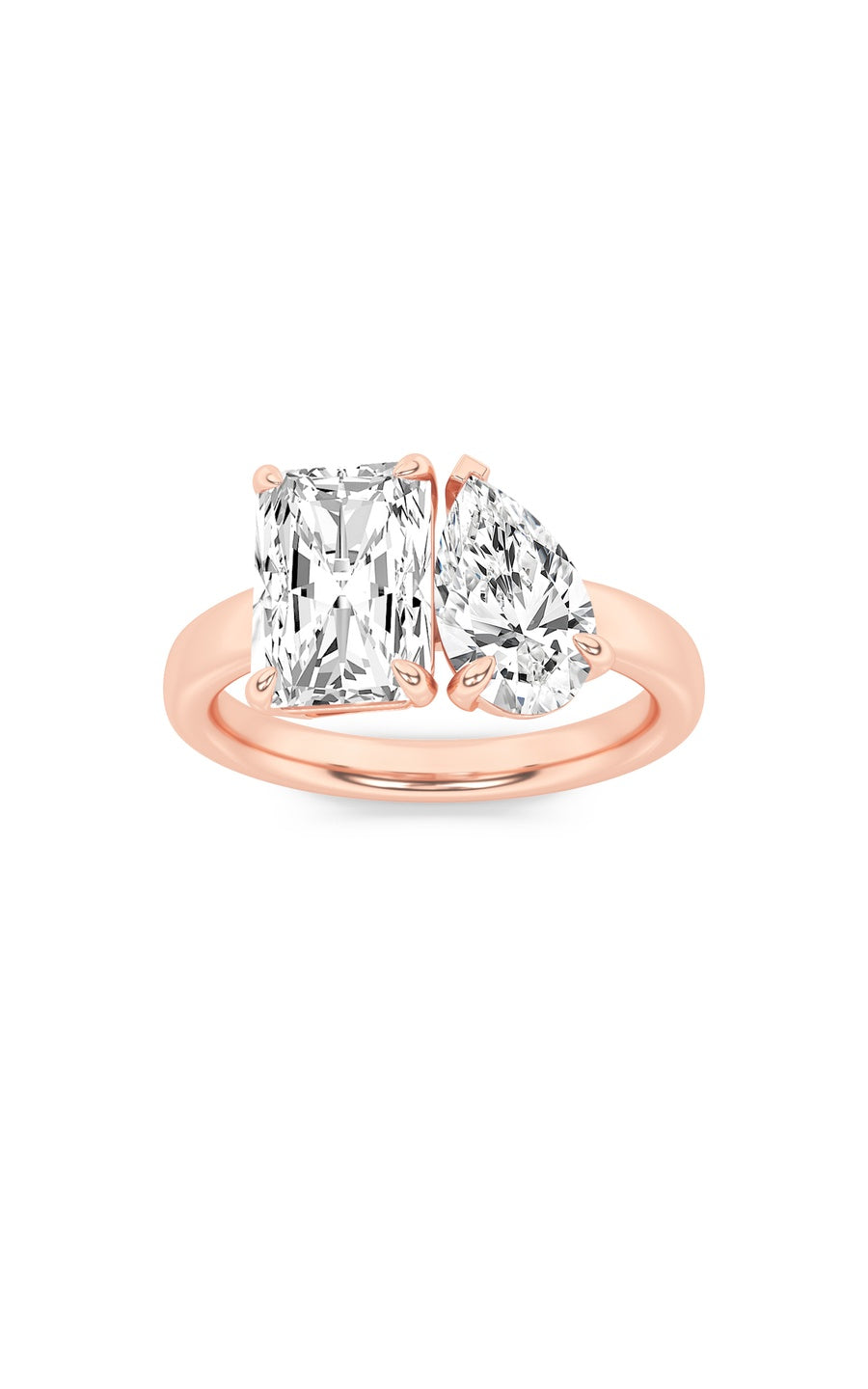 3Cttw Radiant Shaped Lab Grown Diamond (F/VS) Toiet Moi Fashiion Ring in 14K Gold