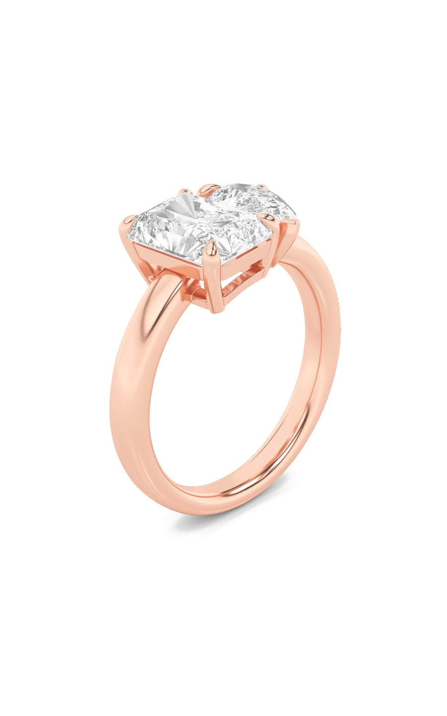 3Cttw Radiant Shaped Lab Grown Diamond (F/VS) Toiet Moi Fashiion Ring in 14K Gold