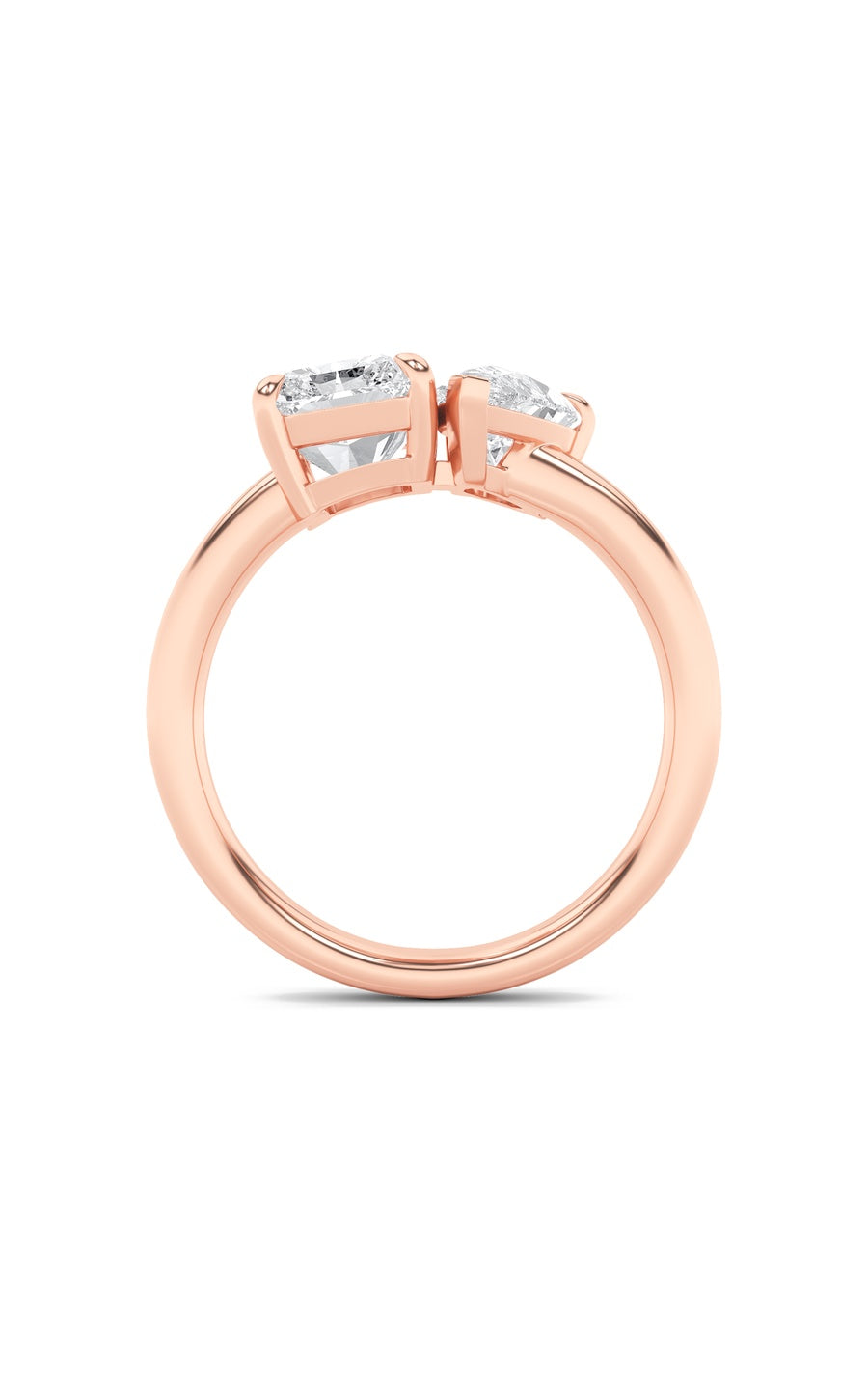 3Cttw Radiant Shaped Lab Grown Diamond (F/VS) Toiet Moi Fashiion Ring in 14K Gold