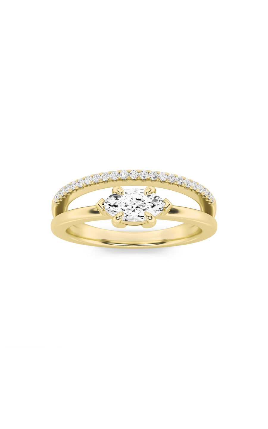 0.5Cttw Marquise Shaped Lab Grown Diamond (G/VS) Fashion Ring in 10K Gold