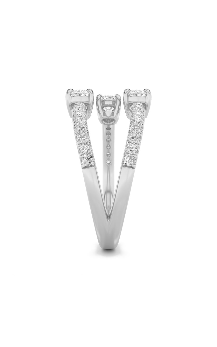 1Cttw Oval Shaped Lab Grown Diamond (F/VS) Three Stone Fashion Ring in 14K Gold