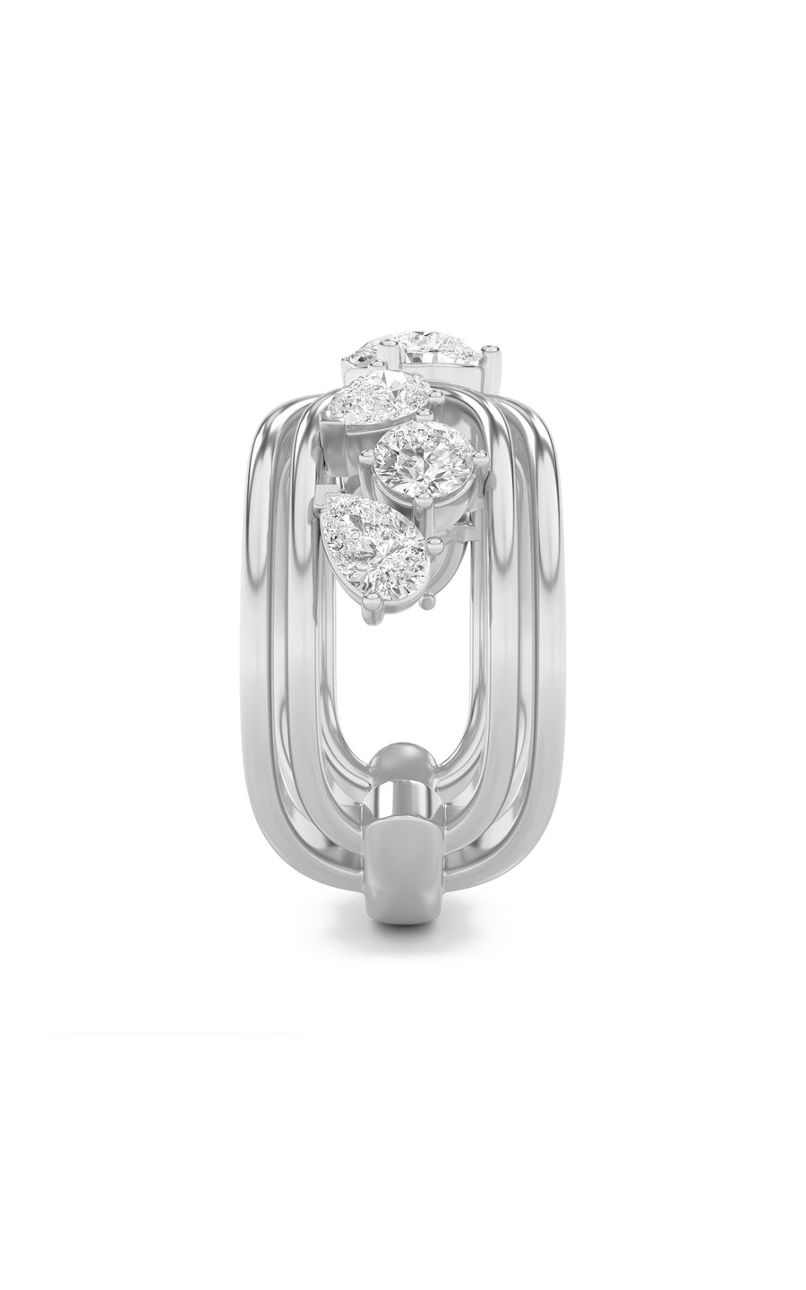 2Cttw Pear Shaped Lab Grown Diamond (F/VS) Seven Stone Fashion Ring in 14K Gold