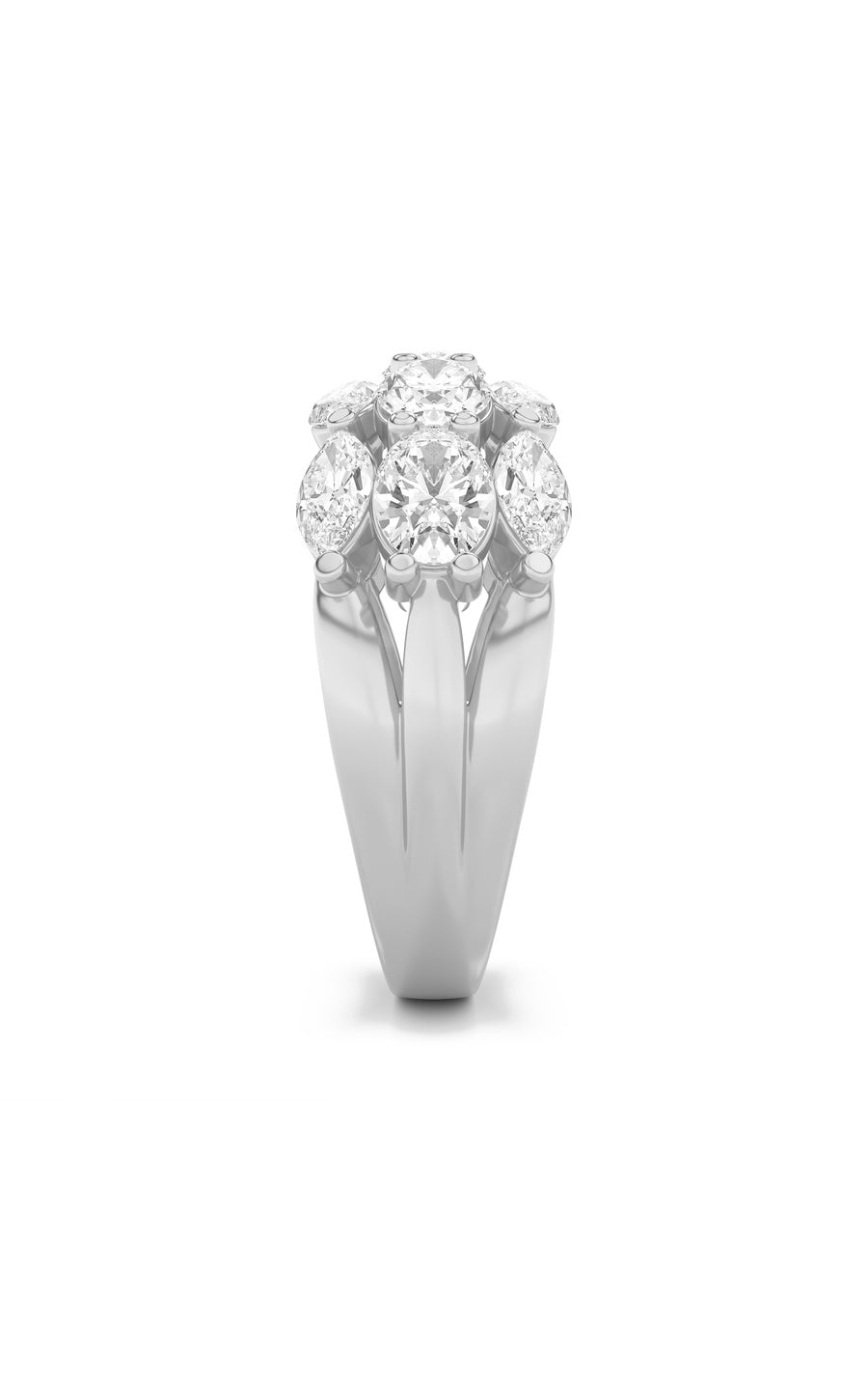 3Cttw Oval Shaped Lab Grown Diamond (F/VS) Multi Stone Band Ring in 14K Gold