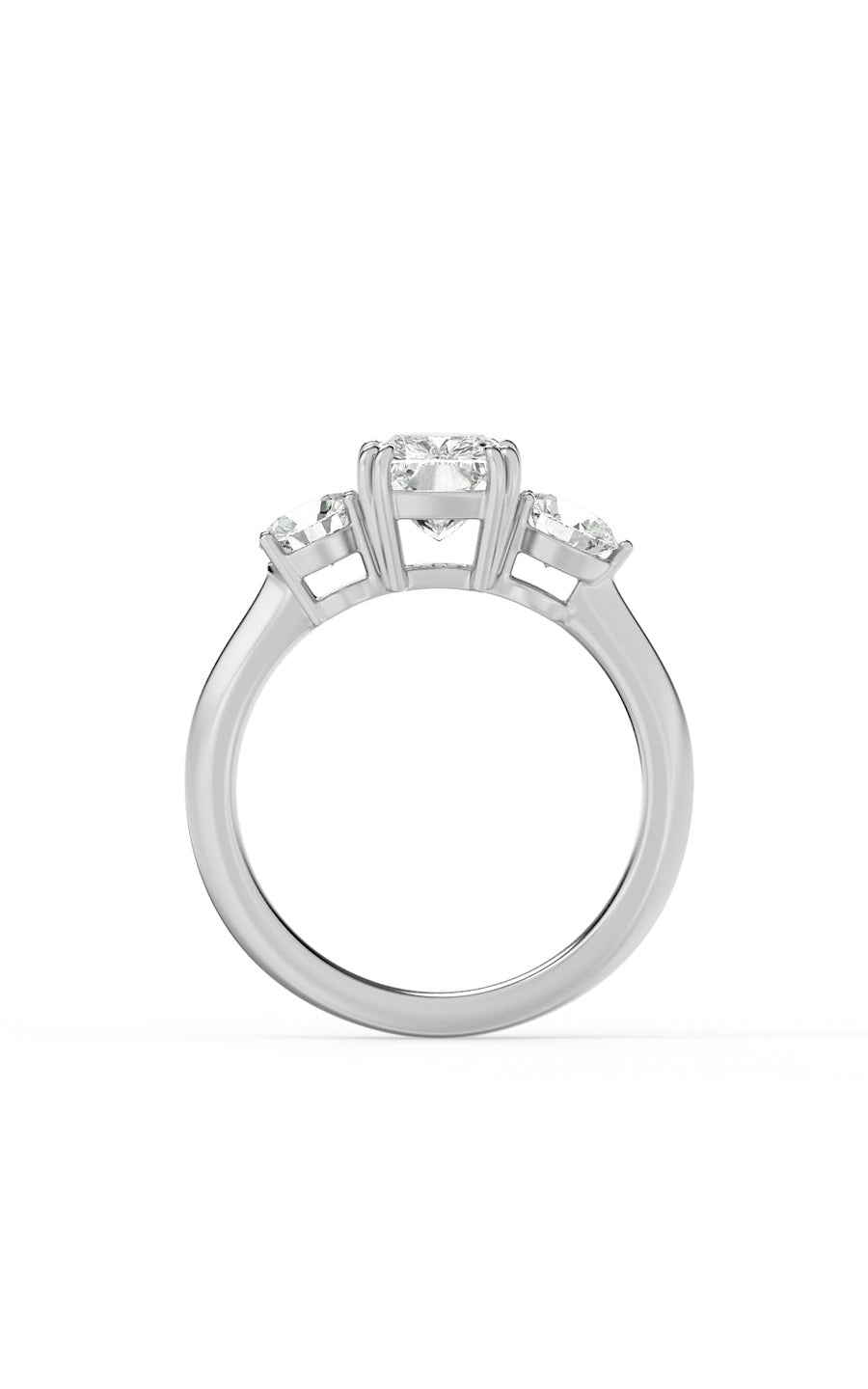 3Cttw Elongated Cushion Shaped Lab Grown Diamond (G/VS) Bold Three Stone Ring in 14K Gold