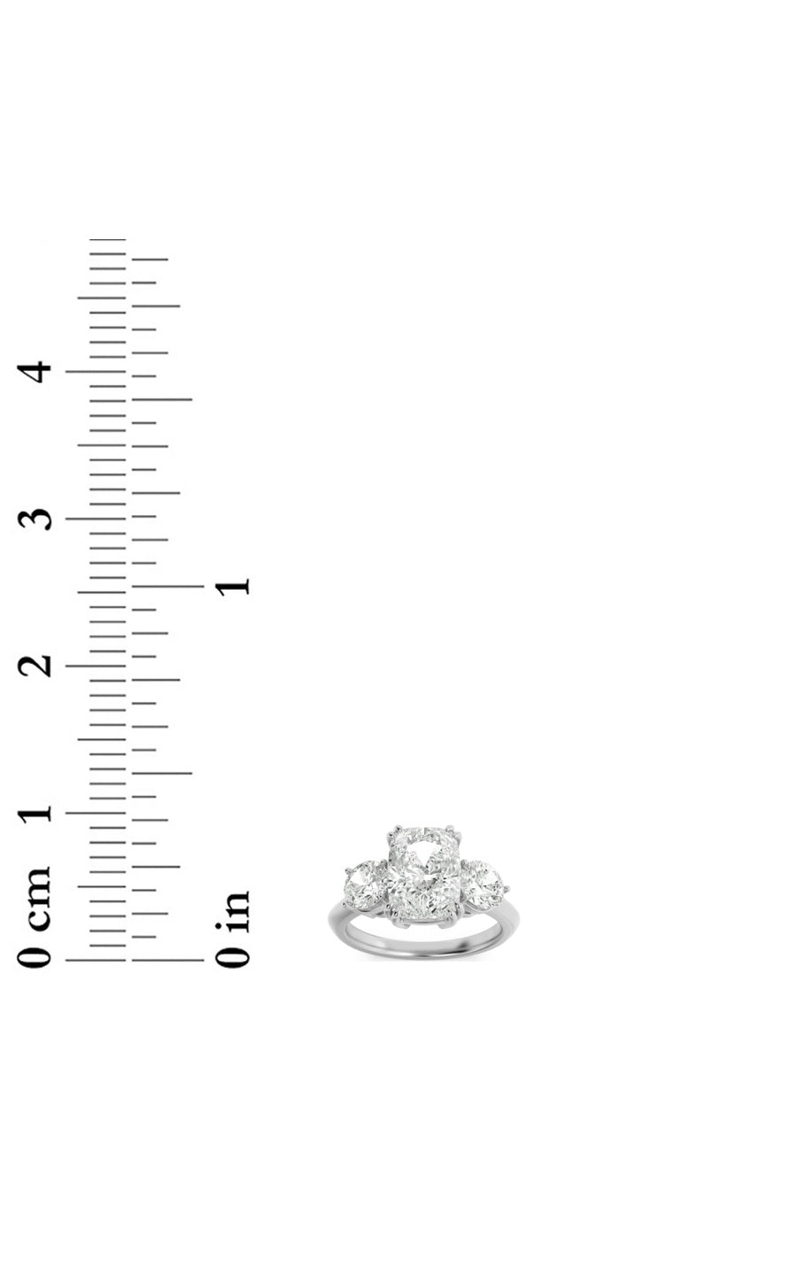 3CTW Elongated Cushion Shaped Lab Grown Diamond (G/VS) Bold Three Stone Ring in 14K Gold