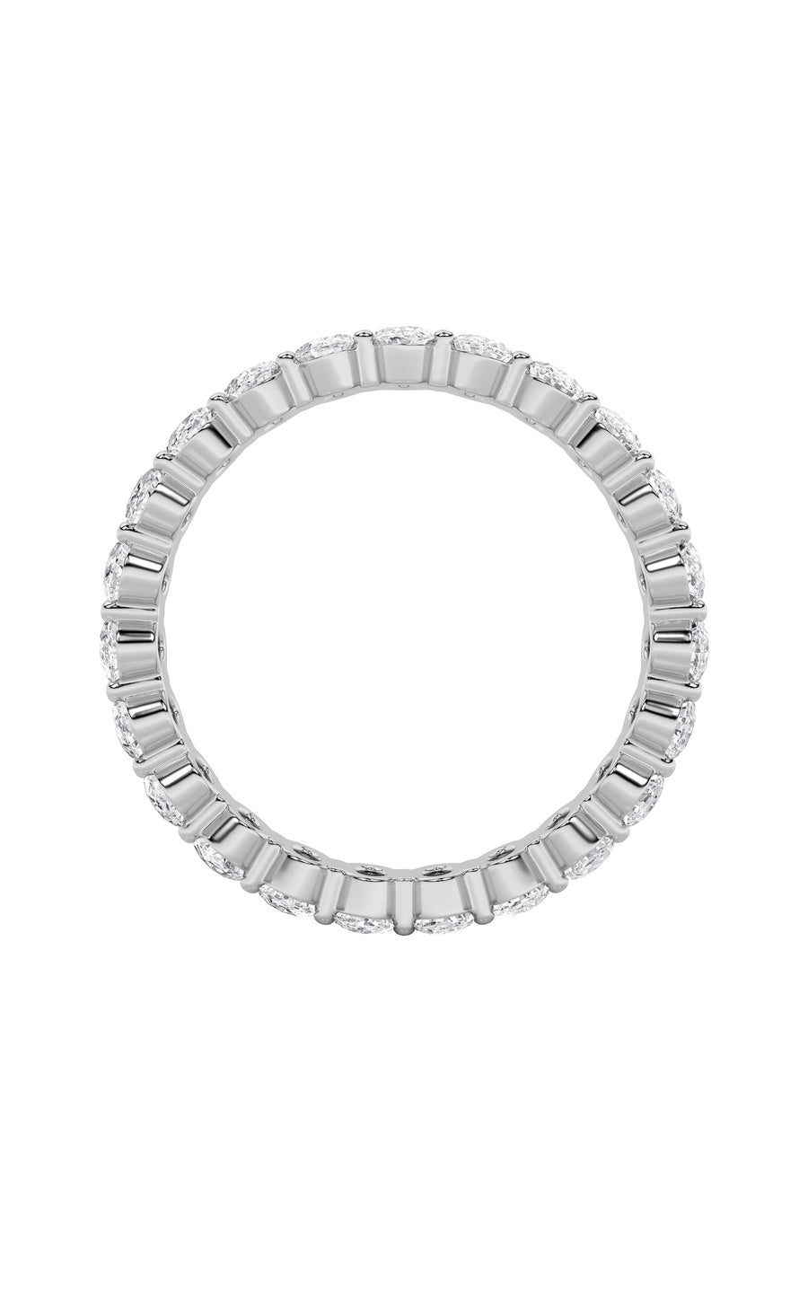 2.75Cttw Oval Shaped Lab Grown Diamond Split ProngEternity Ring in 14K Gold (F/VS)