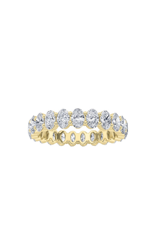 4.5Cttw Oval Shaped Lab Grown Diamond Split ProngEternity Ring in 14K Gold (F/VS)