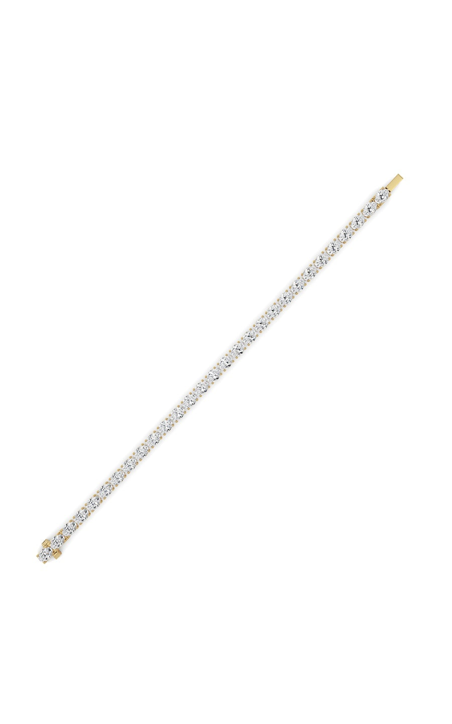 12Cttw Oval Shaped Lab Grown Diamond (F/VS) TennisBracelet in 14K Gold
