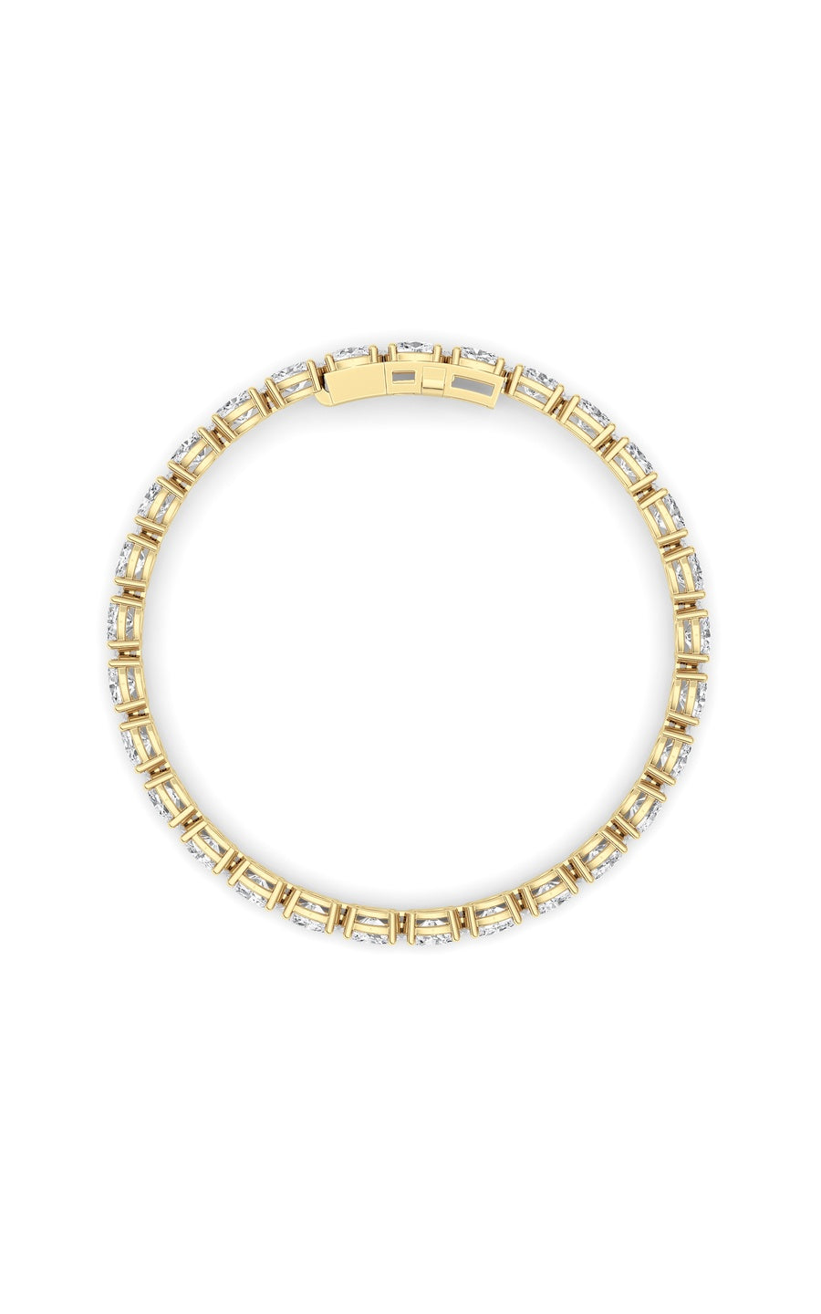 12Cttw Oval Shaped Lab Grown Diamond (F/VS) TennisBracelet in 14K Gold