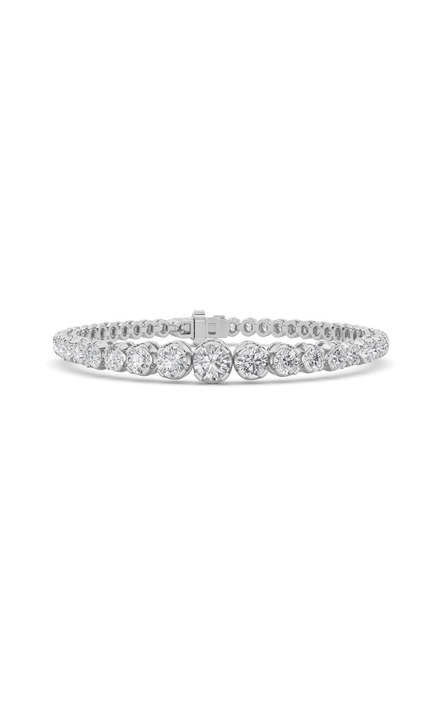 5Cttw Round Shaped Lab Grown Diamond (F/VS) Graduating Tennis Bracelet in 14K Gold