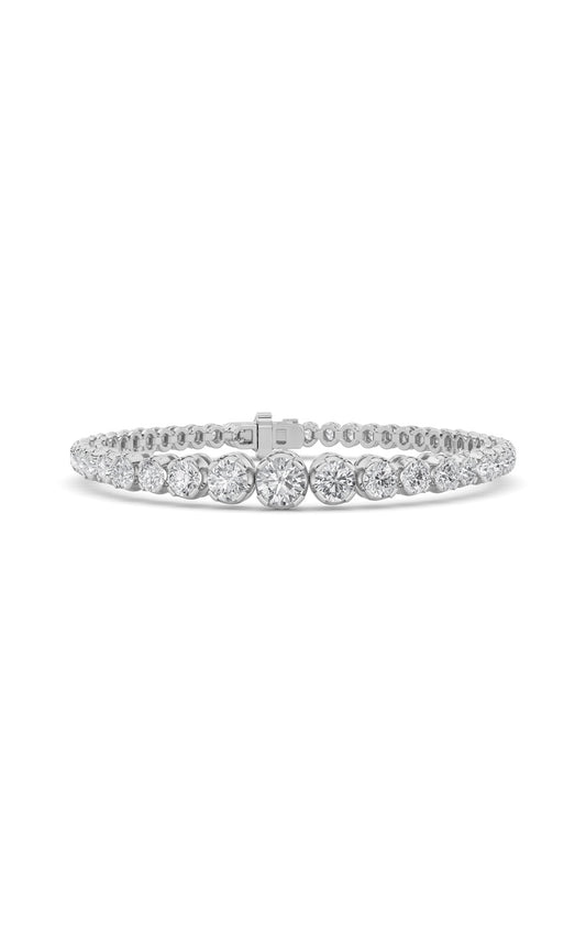 5Cttw Round Shaped Lab Grown Diamond (F/VS) Graduating Tennis Bracelet in 14K Gold