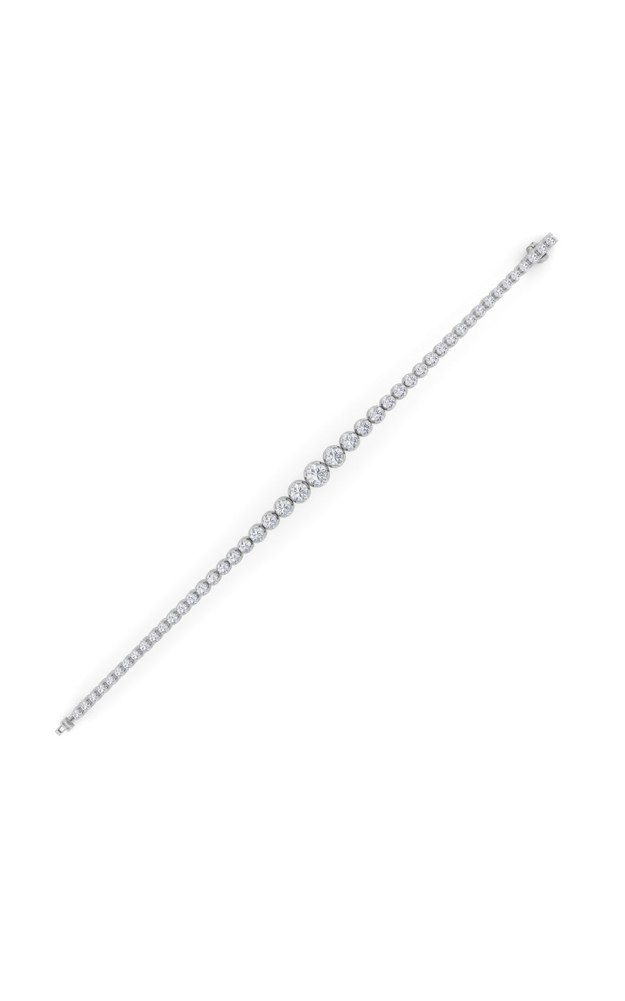 5Cttw Round Shaped Lab Grown Diamond (F/VS) Graduating Tennis Bracelet in 14K Gold