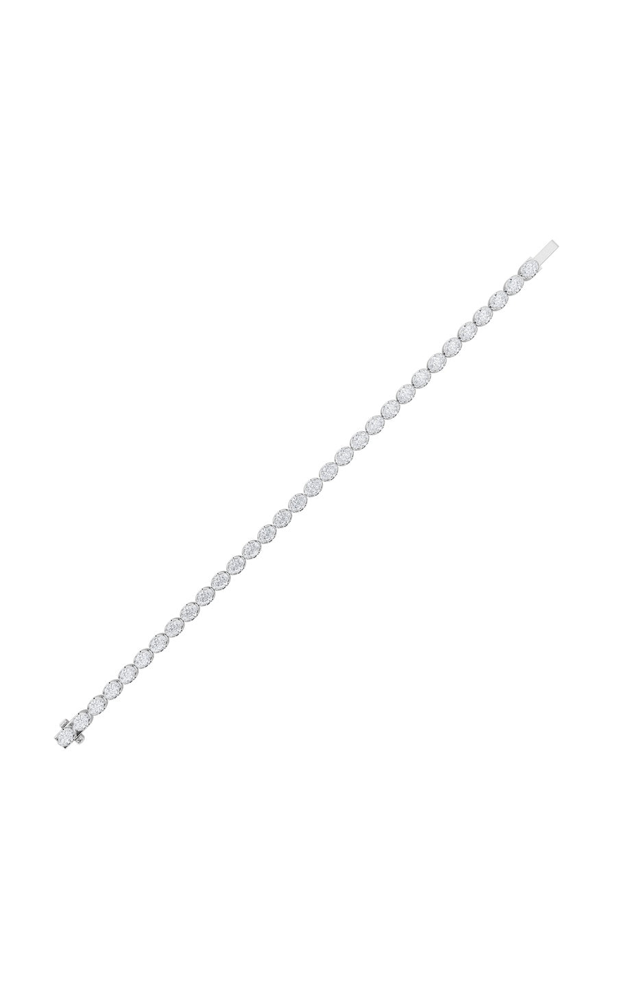 5.5Cttw Oval Shaped Lab Grown Diamond (F/VS) Tennis Bracelet in 14K Gold