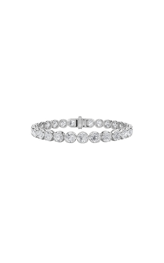 15Cttw Round Shaped Lab Grown Diamond (F/VS) Bracelet in 14K Gold