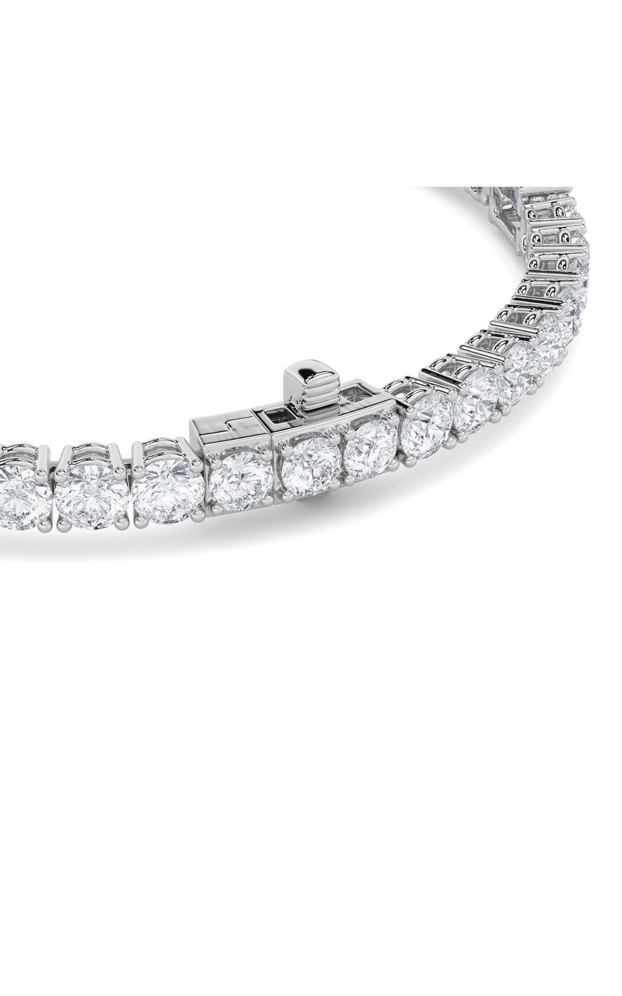 10Cttw Emerald Shaped Lab Grown Diamond (F/VS) East West Station Bracelet in 14K Gold